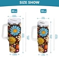thumbnail image 6 of Yayeee 40oz Stainless Steel Tumbler with Straw and Handle Double-Wall Insulated Travel Water Bottle, Blooming Flowers, 6 of 8