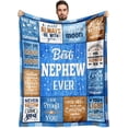 thumbnail image 1 of LHSHID Nephew Gifts from Auntie Fathers Day Nephew Gifts Gifts for Nephew Birthday Gifts for Nephew Best Nephew Ever Gifts Nephew Christmas Graduation Gifts Blanket 50"x60", 1 of 6