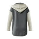 thumbnail image 4 of Ropa bonita,Sudadera con capucha y bloques de color para mujer, jersey de manga larga con patchwork, top informal de poliéster, para uso diario, sopatenor, 4 of 5