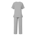 thumbnail image 7 of RYRJJ Pajamas for Women Soft Pjs Lounge Sets Short Sleeve Crewneck Tops and Long Pants 2 Piece Pjs Set with Pockets for Sleep Home Travel, 7 of 7