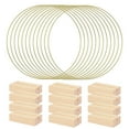 thumbnail image 1 of 12 Pack 12 Inch Metal Floral Hoop Centerpieces with 10 Wooden Table Stands, Gold Metal Rings for Making Wedding Table Wreath Decorations, Wreaths for, 1 of 7