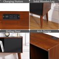 thumbnail image 3 of NEILA Elegant Record Player Stand with Vinyl Storage – Holds Up to 300 Albums, Built-In Charging Station, and Sliding Door Cabinet for Living Room & End Table Use, 3 of 7