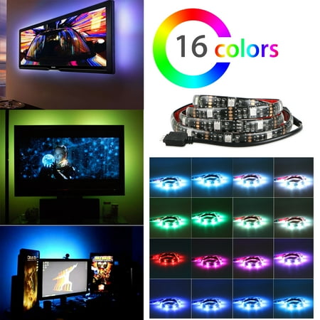 TSV Flux Color Bias Lighting USB RGB LED TV Backlight with Built-in Controller for Ambient Lighting - Background Lighting for Flat Screen HDTV, LCD, Desktop Monitors -