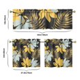thumbnail image 6 of Tropical Palm Leaves and Hibiscus Flower Kitchen Curtains Set 3 Piece, 27.5x24 Inch Polyester Valance and Tier Drapes, 6 of 6