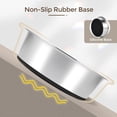 thumbnail image 3 of Dog Bowls Durable Heavy Duty Stainless Steel Dog Bowls Non-Slip Basic Bowl for Dogs with Rubber Base (2 Pack, 7 Cups), 3 of 7