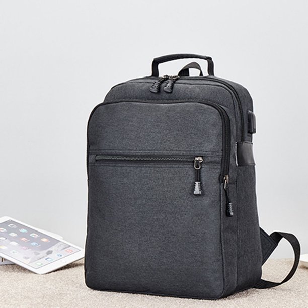Bsvklp Mochila De Carga Usb Para Hombres De Negocios Mochila De Viaje Para Computadora Portátil De Lona Adolescente / Black-208016.02 Bsvklp Para estrenar