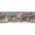 thumbnail image 2 of Fleurs Rouges Clôture de Jardin Hangar Outils Ferme Papier Peint Frontière Retro Conception, Rouleau 15' x 7,5'', 2 of 3