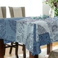 thumbnail image 3 of GZHJMY Denim Patchwork Paisley Rectangle Tablecloth, Waterproof Stain Wrinkle Resistant Washable Polyester Table Cover for Picnic Dinner Holiday Kitchen Party Decor, 54 x 72 in Home Decor, 3 of 7