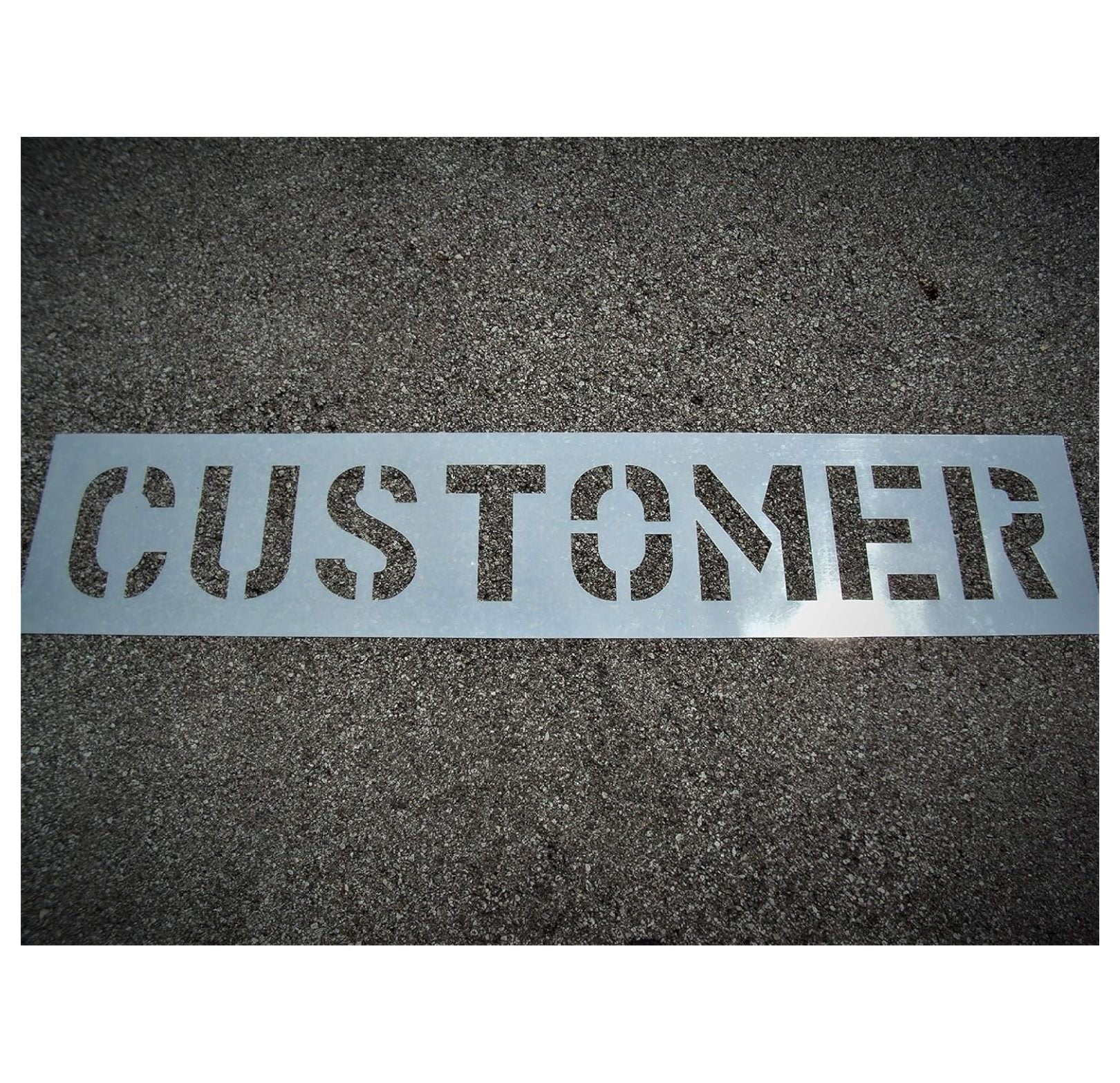 10" CUSTOMER Stencil - ACTUAL 10 Inch Letters - Parking Lot Stencil 60 Mil (1/16") Co.