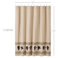 thumbnail image 3 of VHC Brands Cider Mill Primitive Pig Shower Curtain, Tan, 72x72, 3 of 8