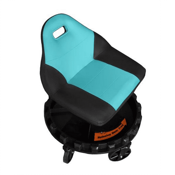 Traxion 2-707 ProGear Mobile Rolling Gear Race Seat with Tray and Five All Terrain Casters - Aqua