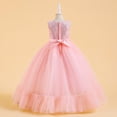 thumbnail image 4 of RXIRUCGD 2025 Vêtements d'Été pour Enfants Robe de Princesse Sans Manches Col Rond Couleur Unie Brodée Exquise Perles Robe de Soirée Robe de Banquet, 4 of 8