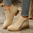 thumbnail image 2 of Urbanix Women Side Zipper Ankle Booties, Pointed Toe Low Block Heel Comfortable Dress Boots for Daily Work Casual Wear, 2 of 5
