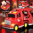 thumbnail image 2 of Carritos Juguetes para Niño,5 en 1 Camiones de Transporte con Luz y Sonido,Coches Juguetes de Construcción con 4 Mini Coches,Regalo para Niños 3~8 Años,Rojo, 2 of 7