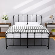 Foldlife Full Size Bed Frames Sturdy Metal Bed Frames with Headboard and Footboard / No Box Spring Needed / Easy Assembly/Enough Space for Storage (Full, Black)