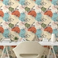 thumbnail image 2 of Ambesonne Tropical Abstract Peel & Stick Wallpaper for Home, Vintage Floral, 13"x72", Pale Rust Beige and Pale Teal, 2 of 5