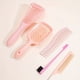 thumbnail image 3 of 5pcs Light Pink Hair Brush Set Anti Static Hairdressing Comb Rat Tail Comb Detangling Hair Brush Hairdressing Comb Kit For All Hair Types, 3 of 4