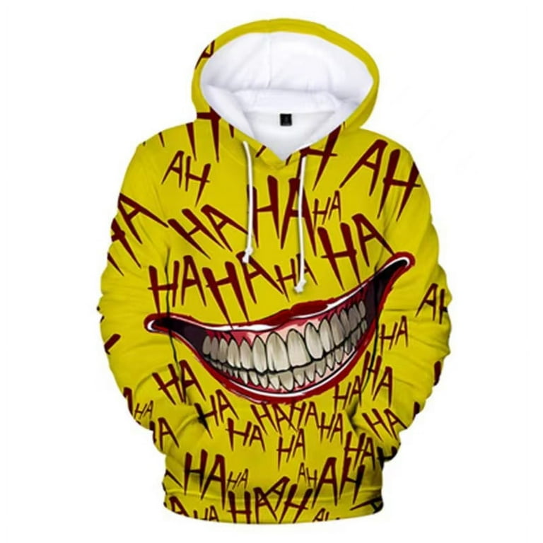 Haha joker 3D Print Sweatshirt Hoodies Men Women Hip Hop Funny Autumn Streetwear Thin Style Oversized Hoodie For Couples Clothes Walmart