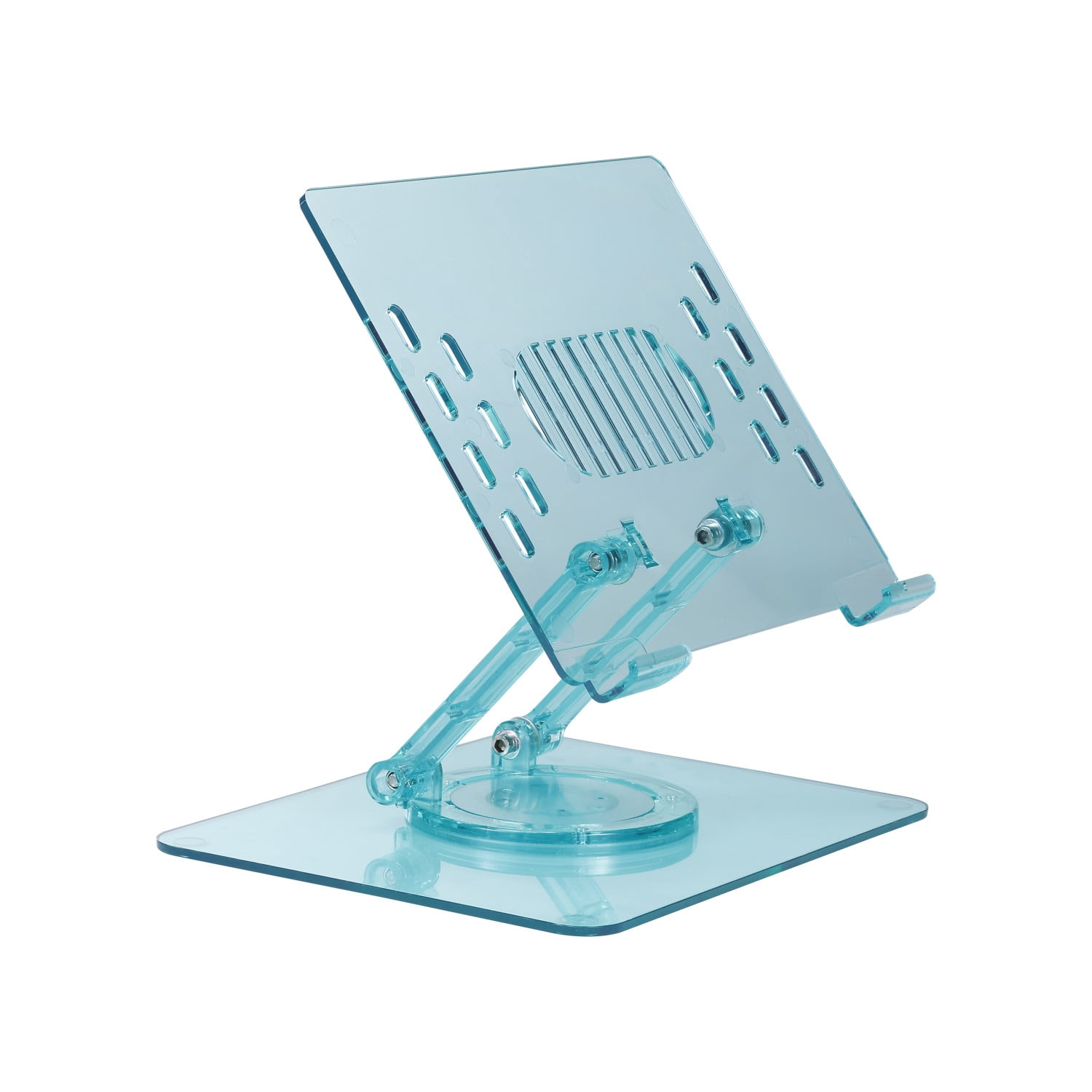 Incipio Translucent Adjustable Laptop Stand for Desk, Foldable, Portable Computer/Tablet Stand 360° Rotating-Turquoise