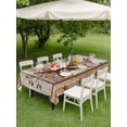 thumbnail image 4 of Outdoor Tablecloths with Umbrella Hole & Zipper, Vintage Texas Star Wooden 54x80 Inch Tablecloth Rectangle, Farmhouse Berry Country Waterproof Table Cloth, Patio/Pool/Picnic Table Covers, 4 of 8