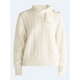 thumbnail image 5 of Free Assembly Women’s Tie Neck Cable Knit Sweater, Midweight, Sizes XS-XXL, 5 of 5