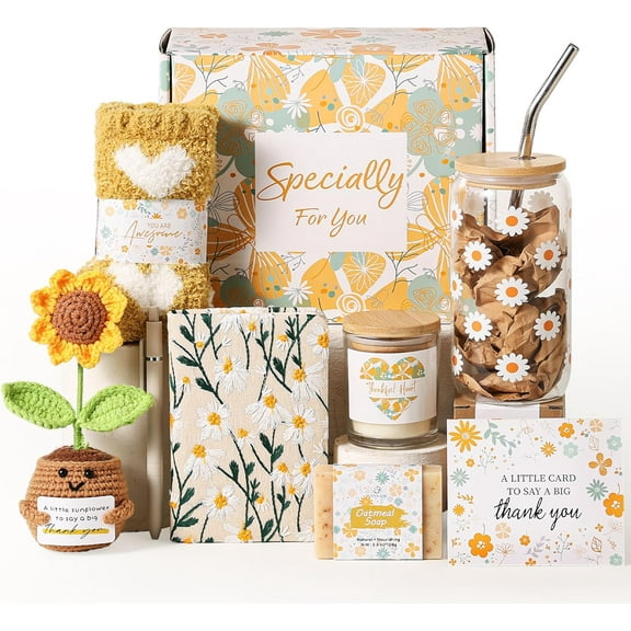 Thank You Gift Set For Women, 10-Piece Teacher And Employee Appreciation Gift Basket With Thank You Cards For Coworkers, Teachers, Friends, Mom, Boss, Nurse, Secretary