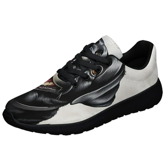 Funny Black Labrador Dog Shoes Sneakers Black Size 3.5