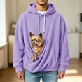 thumbnail image 2 of Y-Sunset Pouch Hoodie for Men, Oversized Dog Pouch Sweatshirts, Pet Carrier Pullover Animal Holder Long Sleeve Tops for Fall Winter Daily Wear, Vacation, Travel, 2 of 5