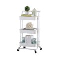 thumbnail image 1 of Mistaha 3 Tier Rolling Metal Utility Cart on Wheels Moveable Storage Organizer Cart Multi-Functional Mobile Storage Shelves Basket for Bedroom, Kitchen, Bathroom, Office, Nursery Room, Pantry, 1 of 8