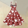 thumbnail image 4 of Valentines Dresses for Women Heart Printed Mini Dress Fit and Flare Sleeveless Wedding Guest Dresses Light pink XL, 4 of 5