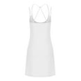 thumbnail image 5 of USSUMA Spring Dresses for Women 2025 Summer Dress Sleeveless Crew Neck Casual Solid Color Camisole Loose Fit Maxi Dress Vintage Skirts Fashion Dresses Street Sales White Dress Size-XXL, 5 of 6