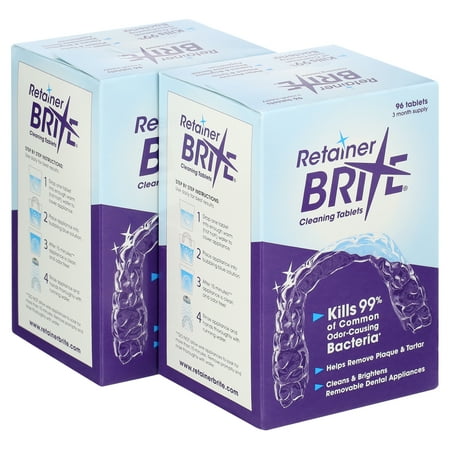 Dentsply RB-92 Retainer Brite Tablets for Cleaner Retainers and Dental Appliances (96 Tablets) (Pack of 2)
