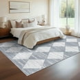 thumbnail image 2 of FairOnly 9'x12'Diamond Pattern Low Pile Stain Resistant Area Rug Modern Geometric Washable Rugs for Bedroom Livingroom,Grey, 2 of 7