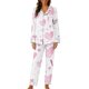 thumbnail image 4 of TaTaai Women's Valentine's Day Printed Lapel Loungewear Set, Long Sleeve Top and Pants Pajama Outfit, Casual Sleepwear Gift, 4 of 5