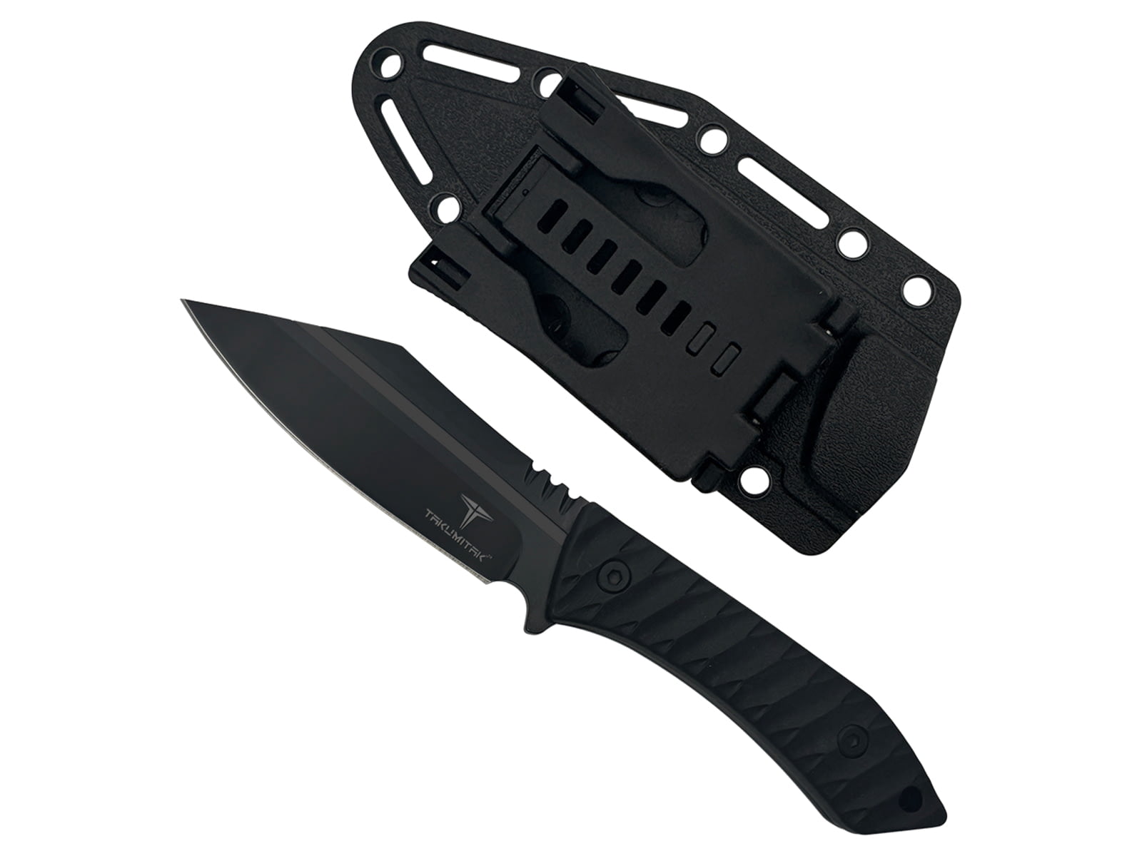 Takumitak Asym Fixed Blade Knife, 4.45 in Blade , 3cr13, Black