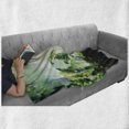 thumbnail image 6 of World Soft Flannel Fleece Blanket, Globe on Fresh Green Grass Morning in Forest Natural Reflection Environment Ecology, Cozy Plush for Indoor and Outdoor Use, 60" x 80", Green Yellow, by Ambesonne, 6 of 6