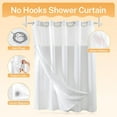 thumbnail image 4 of White Fabric Shower Curtain Set, Cotton Blend, Waffle Weave, with Snap in Replacement Liner，71 x 74 inches, 4 of 4