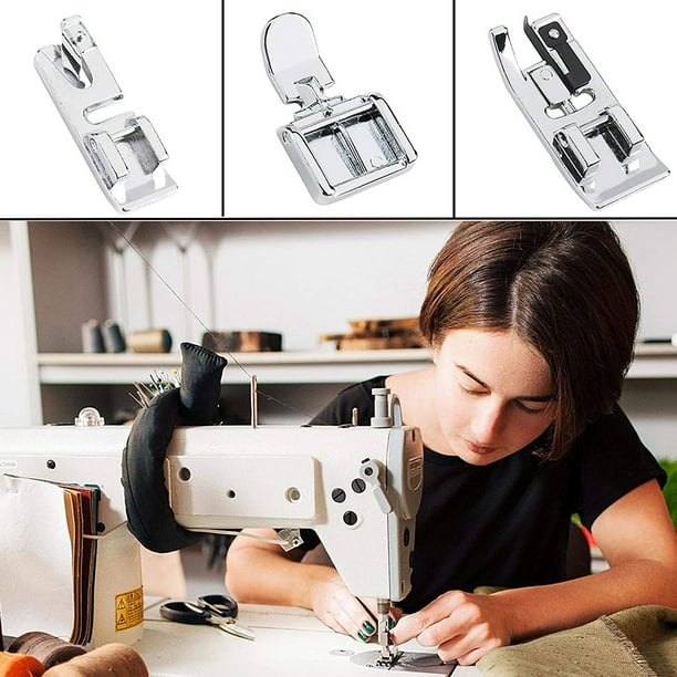Prensatelas Juego de 11 Prensatelas Accesorios Overlock Pie Rodillo Pie Aplicación Pie para Máquinas de Coser W6 Brother Singer Janome AEG Carina Elna Toyota Medion Ormromra Remaches, Sujetadores y más