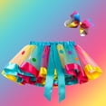 thumbnail image 5 of SDNall Toddler Girls Skirt Cute Star Net Yarn Princess Skirt Multi-Color Skirt Bow Hairpin Suit Age:6-8 Years, 5 of 9