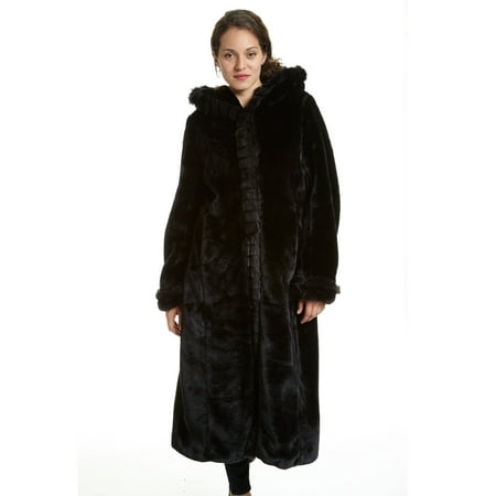 Excelled - Women's Full Length Faux Fur Coat - Walmart.com