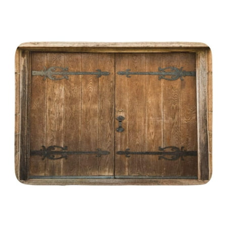 - KDAGR Brown Wood Antique Door Wooden Old Vintage Oak Ornate Doormat Floor Rug Bath Mat 23.6x15.7 inch