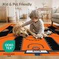thumbnail image 4 of ODIKA 6'x9' Washable Area Rug Non-Slip, Easy Care, Interlocking Lines Bold Hoop Blanket Football Round Basketball Refined for Family Room, Living Room, Master Bedroom, 4 of 7