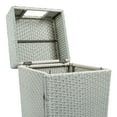 thumbnail image 5 of happimess Keaton Modern 24.13-Gallon All-Weather Wicker/Metal Lidded Hideaway Outdoor Trash Can, Mint Blue/White, HPM1203C, 5 of 9