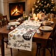 thumbnail image 2 of Hvmvliv 12x71 Inch Christmas Linen Table Banner with Festive Holiday Patterns for Dining Table Home Party Table Runners Decoration Multicolor, 2 of 2