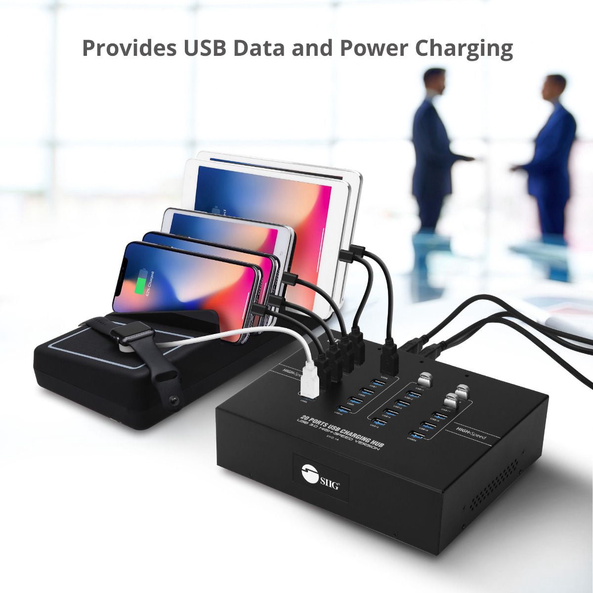 SIIG 20-Port Industrial USB 3.0 Hub with Charging 200W