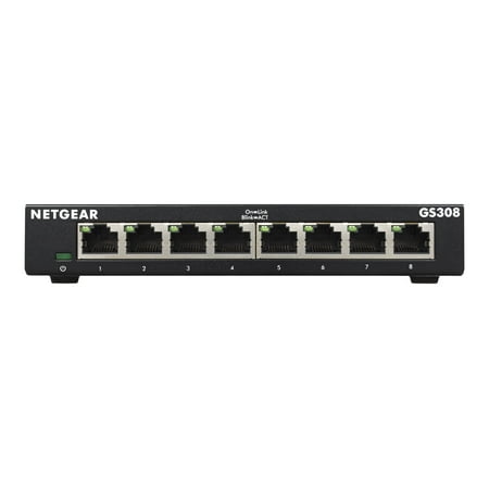 Netgear Gs308 Switch Unmanaged 8 X 10/100/1000 Desktop, Wall-mountable