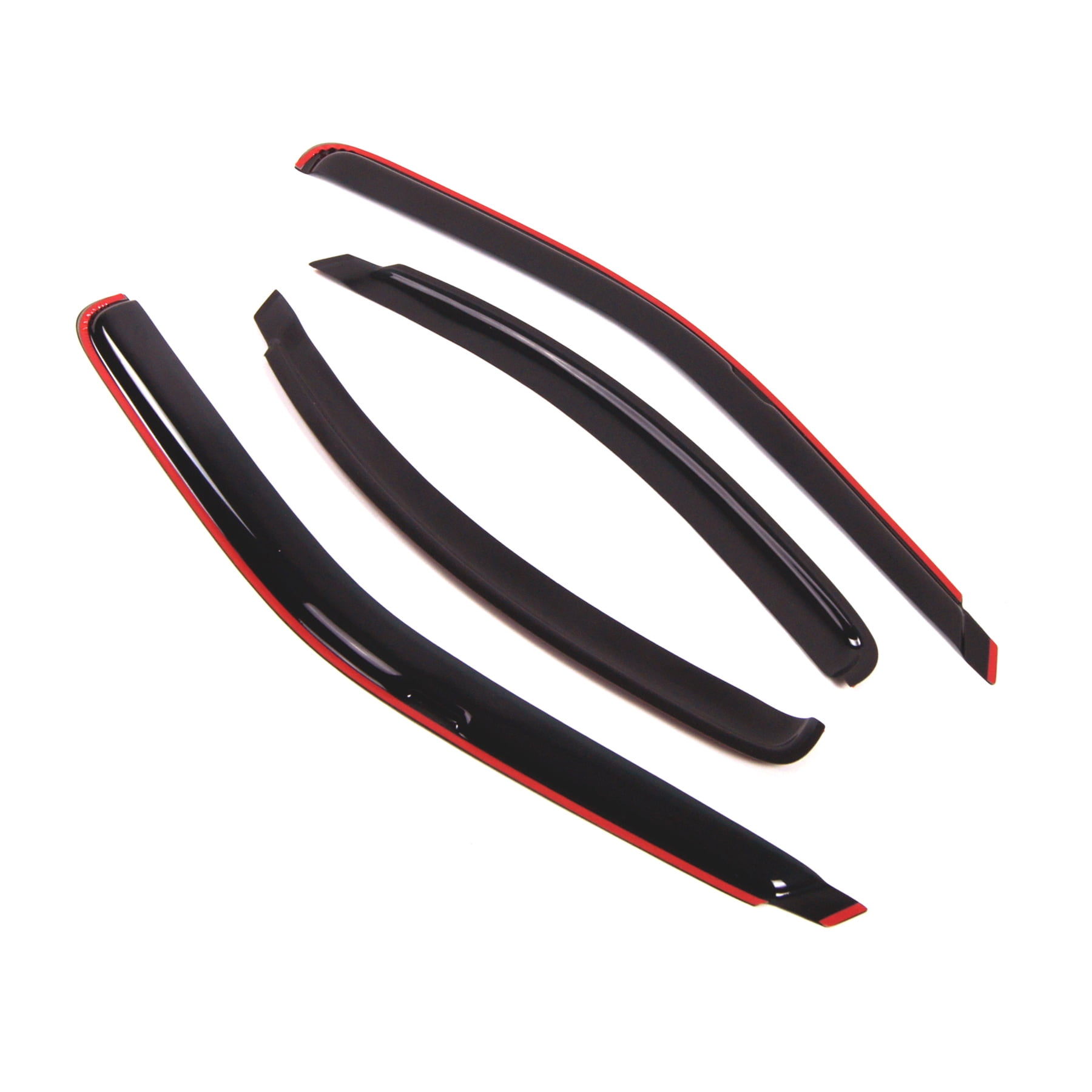 Tuningpros WD2-140i In-Channel Window Visor Deflector Rain Guard Dark Smoke 4 Pcs Set For 1995-2000 Ford Contour