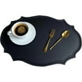 thumbnail image 5 of UU&T Double-Texture Faux Leather Placemats Set of 6, Washable Heat Insulation Mats Watertight and Non-Slip for Home Kitchen Coffee Shops Restaurants, Black, 5 of 7