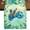 Blue, variant on Cartoon Giraffe Burlap Cotton Table Runner 13x36 Inches Short, Summer Butterfly Fern Tropical Palm Plants Farmhouse Table Runners, Outdoor Dining Tablecloths Decor for Baby Shower/Party/Wedding