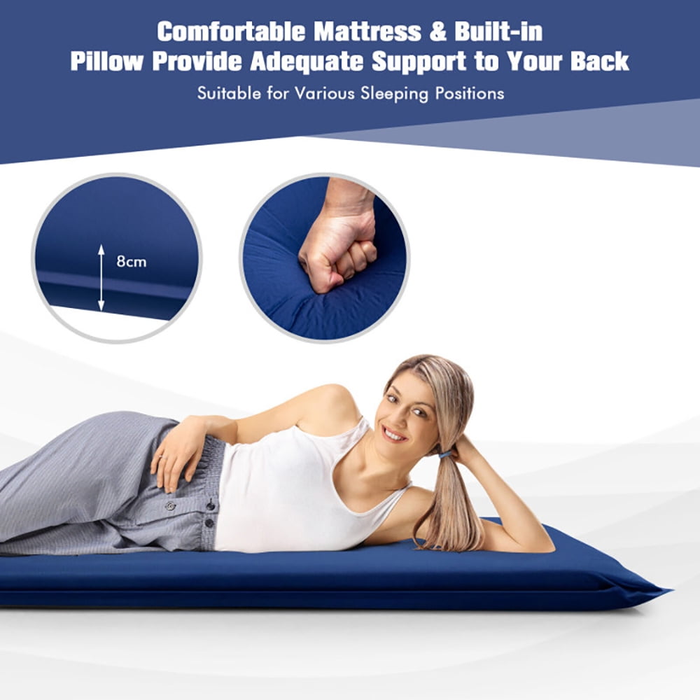 Aimee Lii Self-inflating Lightweight Folding Foam Sleeping Cot with Storage Bag, Outdoor Portable Camping Bed for Sleeping Hiking Travel, Blue Aimee Lii Self-inflating Lightweight Folding Foam Sleeping Cot with Storage Bag, Outdoor Portable Camping Bed for Sleeping Hiking Travel, Blue